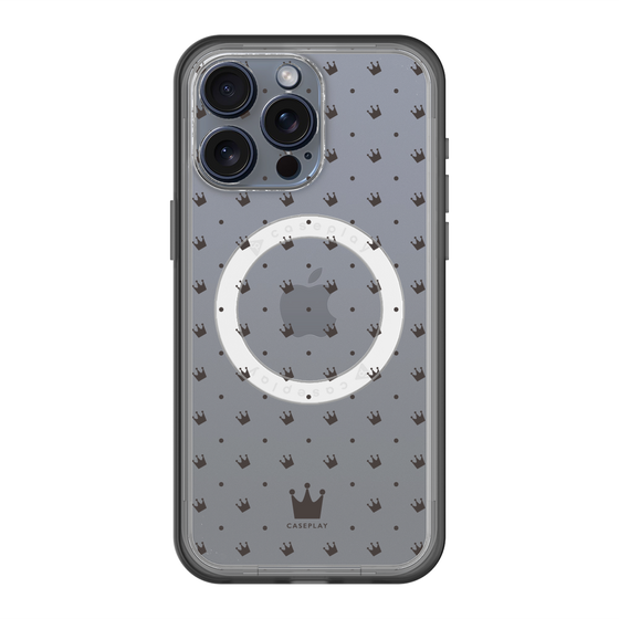 スリムプロテクションプレミアムケース with MagSafe［ CASEPLAY Crown dots Black - ケースプレイ・クラウン・ドッツ ブラック ］