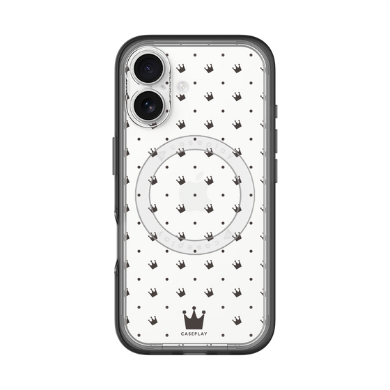 スリムプロテクションプレミアムケース with MagSafe［ CASEPLAY Crown dots Black - ケースプレイ・クラウン・ドッツ ブラック ］