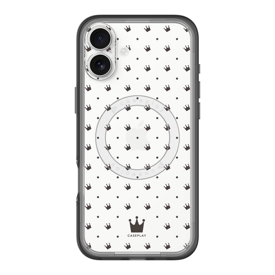 スリムプロテクションプレミアムケース with MagSafe［ CASEPLAY Crown dots Black - ケースプレイ・クラウン・ドッツ ブラック ］