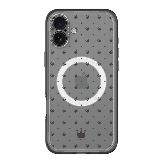 スリムプロテクションプレミアムケース with MagSafe［ CASEPLAY Crown dots Black - ケースプレイ・クラウン・ドッツ ブラック ］