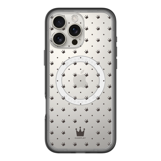 スリムプロテクションプレミアムケース with MagSafe［ CASEPLAY Crown dots Black - ケースプレイ・クラウン・ドッツ ブラック ］