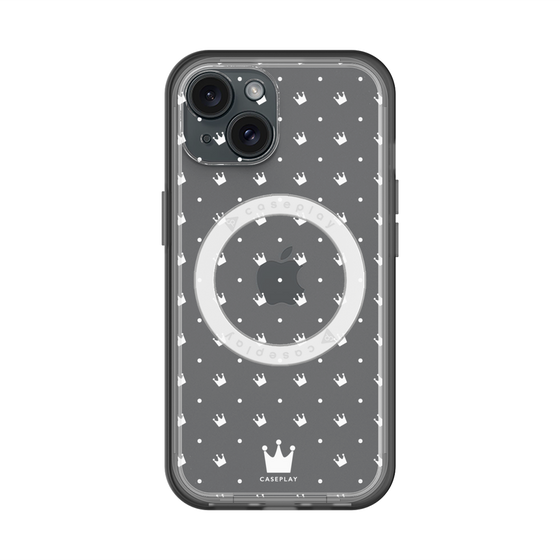 スリムプロテクションプレミアムケース with MagSafe［ CASEPLAY Crown dots White - ケースプレイ・クラウン・ドッツ ホワイト ］