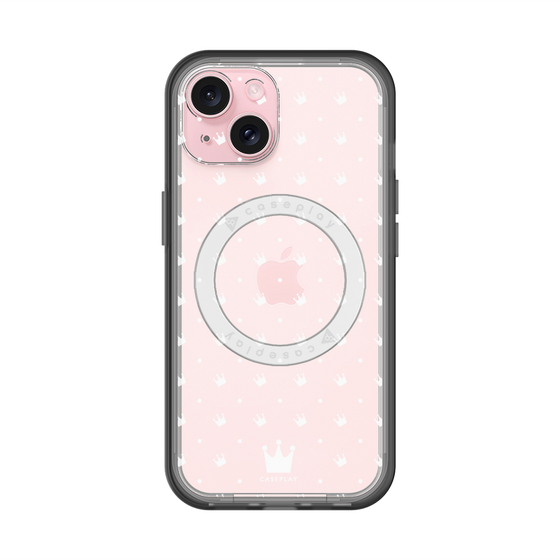 スリムプロテクションプレミアムケース with MagSafe［ CASEPLAY Crown dots White - ケースプレイ・クラウン・ドッツ ホワイト ］