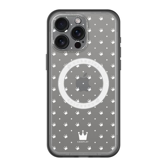 スリムプロテクションプレミアムケース with MagSafe［ CASEPLAY Crown dots White - ケースプレイ・クラウン・ドッツ ホワイト ］
