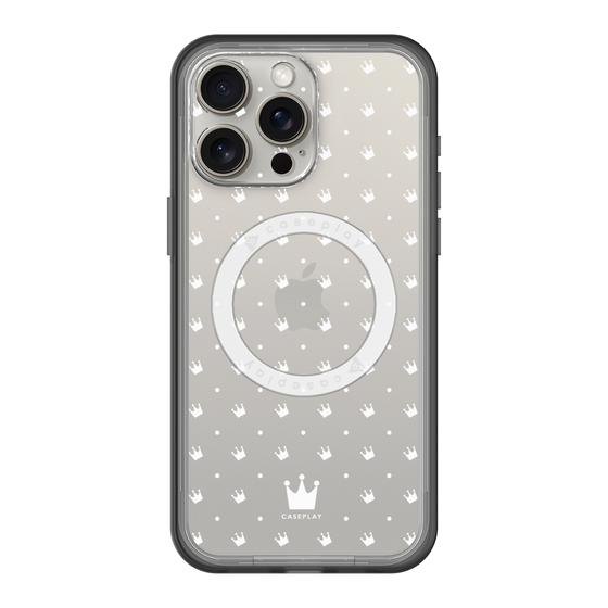 スリムプロテクションプレミアムケース with MagSafe［ CASEPLAY Crown dots White - ケースプレイ・クラウン・ドッツ ホワイト ］
