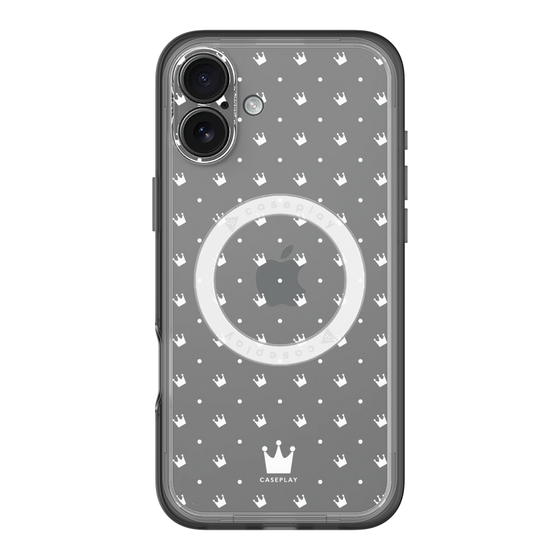 スリムプロテクションプレミアムケース with MagSafe［ CASEPLAY Crown dots White - ケースプレイ・クラウン・ドッツ ホワイト ］
