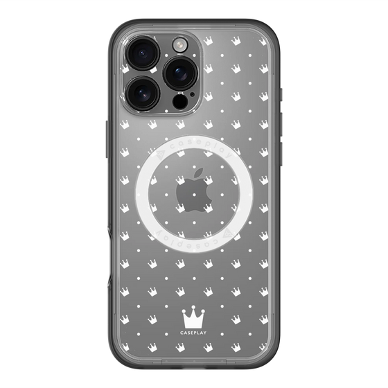 スリムプロテクションプレミアムケース with MagSafe［ CASEPLAY Crown dots White - ケースプレイ・クラウン・ドッツ ホワイト ］