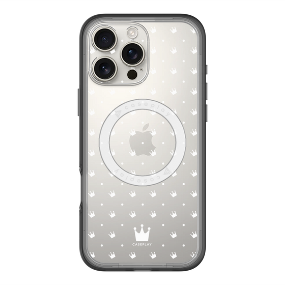 スリムプロテクションプレミアムケース with MagSafe［ CASEPLAY Crown dots White - ケースプレイ・クラウン・ドッツ ホワイト ］