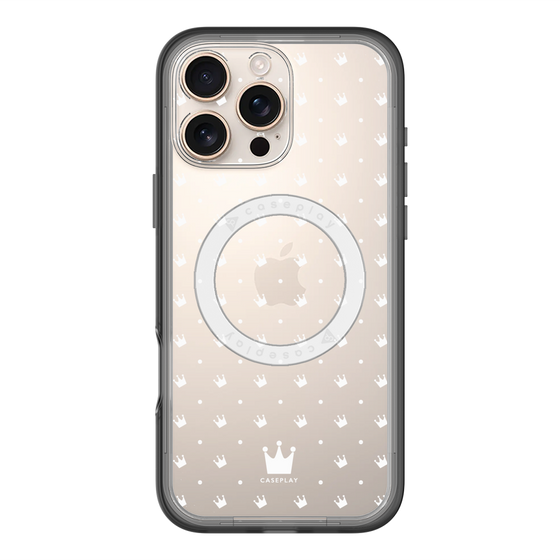 スリムプロテクションプレミアムケース with MagSafe［ CASEPLAY Crown dots White - ケースプレイ・クラウン・ドッツ ホワイト ］