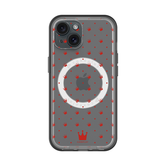 スリムプロテクションプレミアムケース with MagSafe［ CASEPLAY Crown dots Red - ケースプレイ・クラウン・ドッツ レッド ］