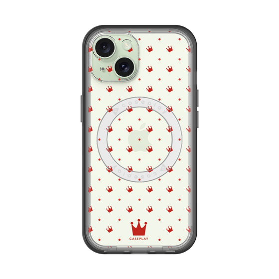 スリムプロテクションプレミアムケース with MagSafe［ CASEPLAY Crown dots Red - ケースプレイ・クラウン・ドッツ レッド ］