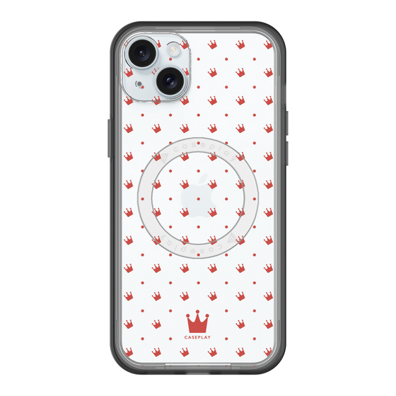 スリムプロテクションプレミアムケース with MagSafe［ CASEPLAY Crown dots Red - ケースプレイ・クラウン・ドッツ レッド ］