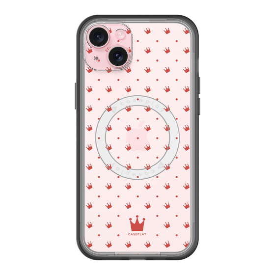 スリムプロテクションプレミアムケース with MagSafe［ CASEPLAY Crown dots Red - ケースプレイ・クラウン・ドッツ レッド ］