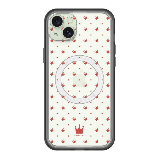スリムプロテクションプレミアムケース with MagSafe［ CASEPLAY Crown dots Red - ケースプレイ・クラウン・ドッツ レッド ］