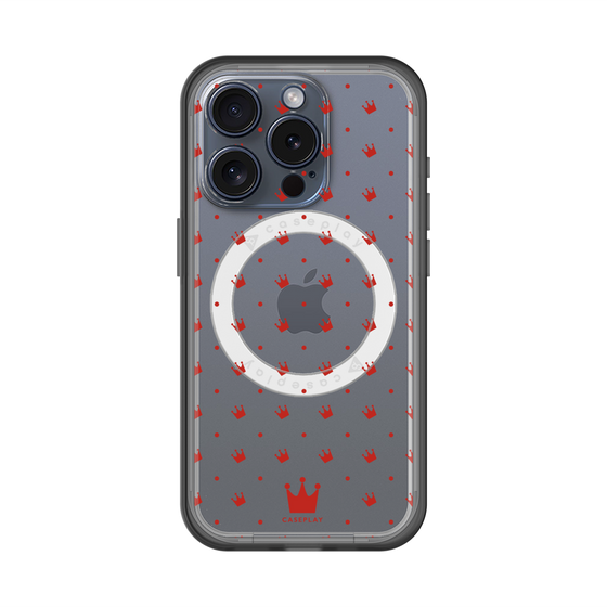 スリムプロテクションプレミアムケース with MagSafe［ CASEPLAY Crown dots Red - ケースプレイ・クラウン・ドッツ レッド ］