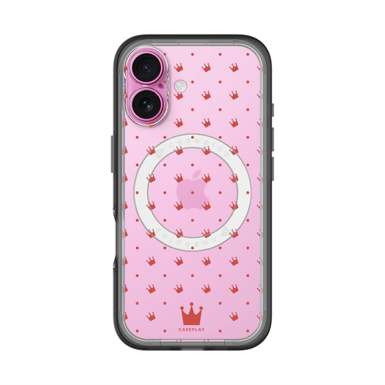 スリムプロテクションプレミアムケース with MagSafe［ CASEPLAY Crown dots Red - ケースプレイ・クラウン・ドッツ レッド ］