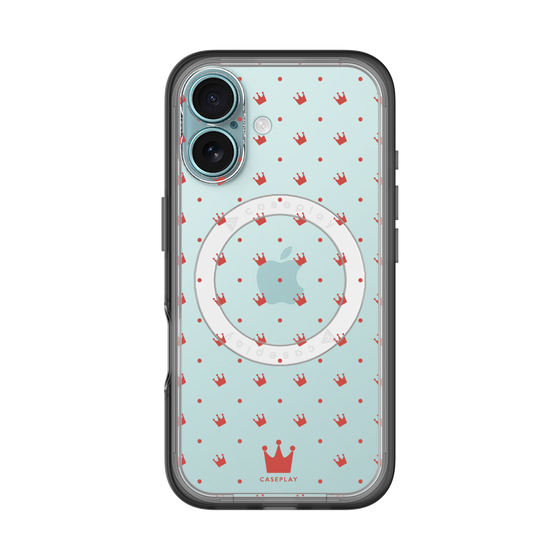 スリムプロテクションプレミアムケース with MagSafe［ CASEPLAY Crown dots Red - ケースプレイ・クラウン・ドッツ レッド ］