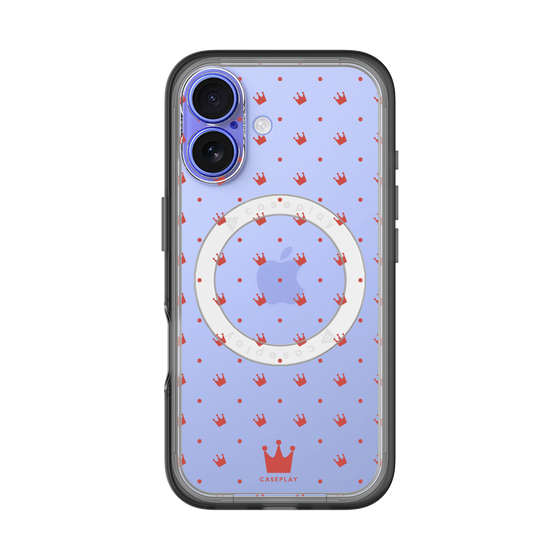 スリムプロテクションプレミアムケース with MagSafe［ CASEPLAY Crown dots Red - ケースプレイ・クラウン・ドッツ レッド ］
