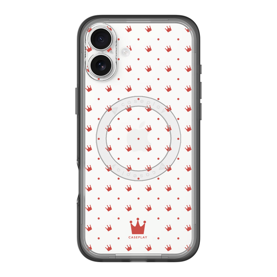 スリムプロテクションプレミアムケース with MagSafe［ CASEPLAY Crown dots Red - ケースプレイ・クラウン・ドッツ レッド ］