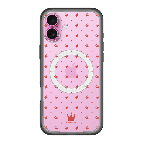 スリムプロテクションプレミアムケース with MagSafe［ CASEPLAY Crown dots Red - ケースプレイ・クラウン・ドッツ レッド ］