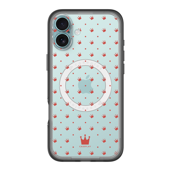 スリムプロテクションプレミアムケース with MagSafe［ CASEPLAY Crown dots Red - ケースプレイ・クラウン・ドッツ レッド ］
