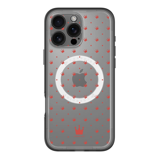 スリムプロテクションプレミアムケース with MagSafe［ CASEPLAY Crown dots Red - ケースプレイ・クラウン・ドッツ レッド ］