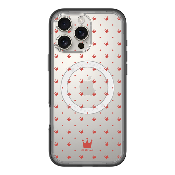スリムプロテクションプレミアムケース with MagSafe［ CASEPLAY Crown dots Red - ケースプレイ・クラウン・ドッツ レッド ］