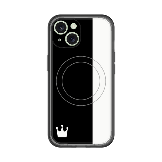 スリムプロテクションプレミアムケース with MagSafe［ CASEPLAY Bi-Colors Black & White - ケースプレイ・バイカラー ブラック＆ホワイト ］