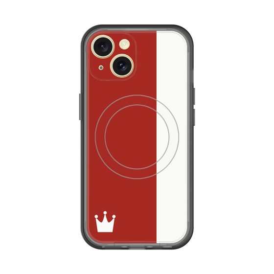 スリムプロテクションプレミアムケース with MagSafe［ CASEPLAY Bi-Colors Red & White - ケースプレイ・バイカラー レッド＆ホワイト ］