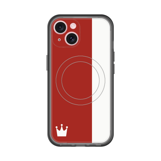 スリムプロテクションプレミアムケース with MagSafe［ CASEPLAY Bi-Colors Red & White - ケースプレイ・バイカラー レッド＆ホワイト ］