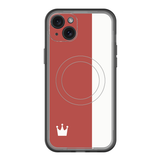 スリムプロテクションプレミアムケース with MagSafe［ CASEPLAY Bi-Colors Red & White - ケースプレイ・バイカラー レッド＆ホワイト ］