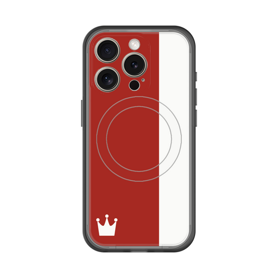 スリムプロテクションプレミアムケース with MagSafe［ CASEPLAY Bi-Colors Red & White - ケースプレイ・バイカラー レッド＆ホワイト ］