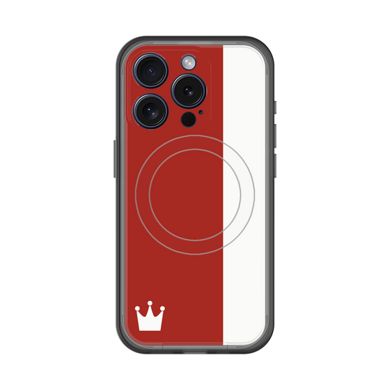 スリムプロテクションプレミアムケース with MagSafe［ CASEPLAY Bi-Colors Red & White - ケースプレイ・バイカラー レッド＆ホワイト ］