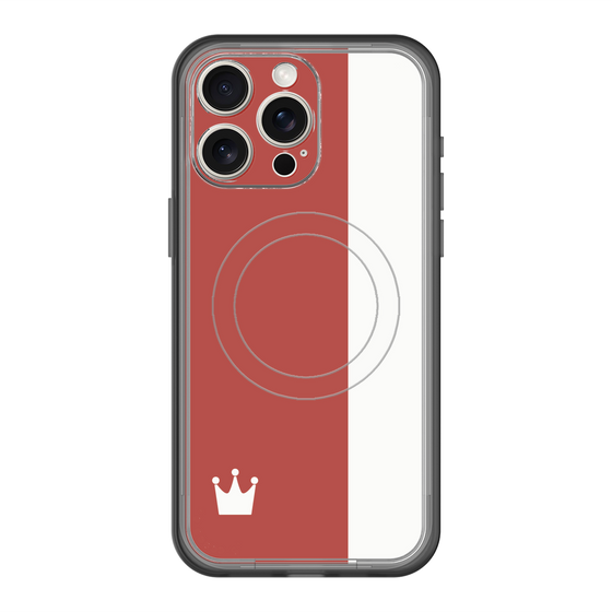 スリムプロテクションプレミアムケース with MagSafe［ CASEPLAY Bi-Colors Red & White - ケースプレイ・バイカラー レッド＆ホワイト ］