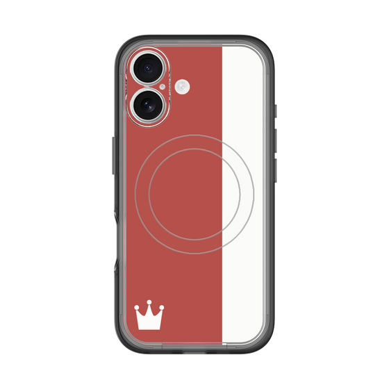 スリムプロテクションプレミアムケース with MagSafe［ CASEPLAY Bi-Colors Red & White - ケースプレイ・バイカラー レッド＆ホワイト ］