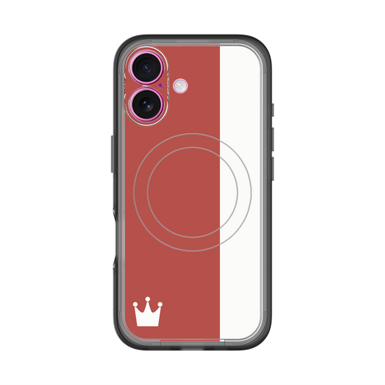 スリムプロテクションプレミアムケース with MagSafe［ CASEPLAY Bi-Colors Red & White - ケースプレイ・バイカラー レッド＆ホワイト ］