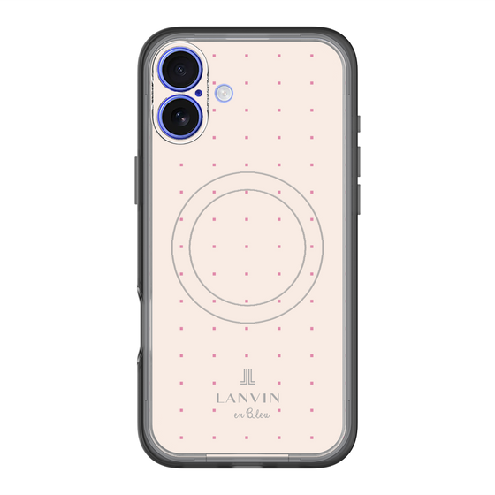 スリムプロテクションプレミアムケース with MagSafe［ LANVIN en Bleu Tiny dots Pink - ランバン ドット ピンク ］