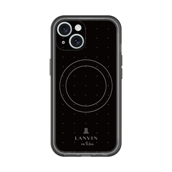 スリムプロテクションプレミアムケース with MagSafe［ LANVIN en Bleu Tiny dots Black - ランバン ドット ブラック ］