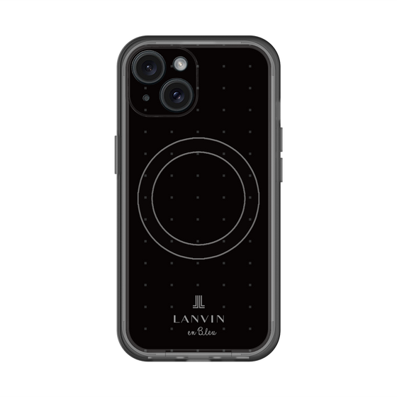 スリムプロテクションプレミアムケース with MagSafe［ LANVIN en Bleu Tiny dots Black - ランバン ドット ブラック ］