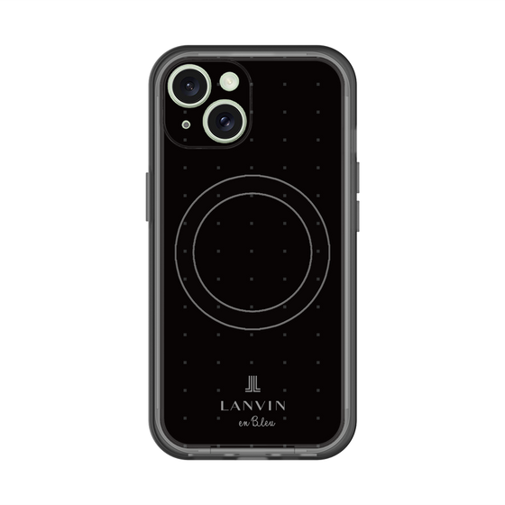 スリムプロテクションプレミアムケース with MagSafe［ LANVIN en Bleu Tiny dots Black - ランバン ドット ブラック ］