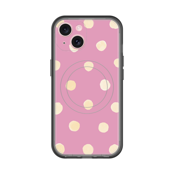 スリムプロテクションプレミアムケース with MagSafe［ 水彩ドット・レトロカラー - Pink ］