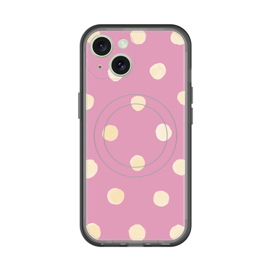 スリムプロテクションプレミアムケース with MagSafe［ 水彩ドット・レトロカラー - Pink ］