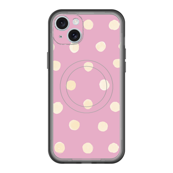 スリムプロテクションプレミアムケース with MagSafe［ 水彩ドット・レトロカラー - Pink ］