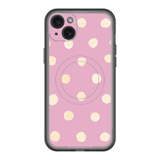 スリムプロテクションプレミアムケース with MagSafe［ 水彩ドット・レトロカラー - Pink ］