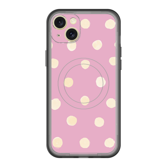 スリムプロテクションプレミアムケース with MagSafe［ 水彩ドット・レトロカラー - Pink ］