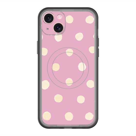 スリムプロテクションプレミアムケース with MagSafe［ 水彩ドット・レトロカラー - Pink ］