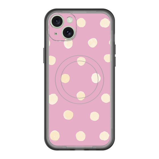 スリムプロテクションプレミアムケース with MagSafe［ 水彩ドット・レトロカラー - Pink ］
