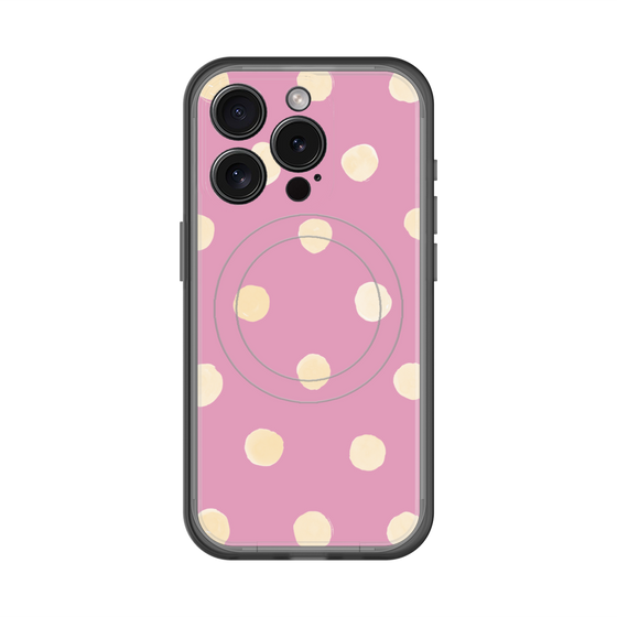 スリムプロテクションプレミアムケース with MagSafe［ 水彩ドット・レトロカラー - Pink ］