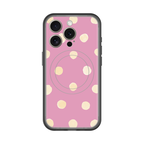 スリムプロテクションプレミアムケース with MagSafe［ 水彩ドット・レトロカラー - Pink ］