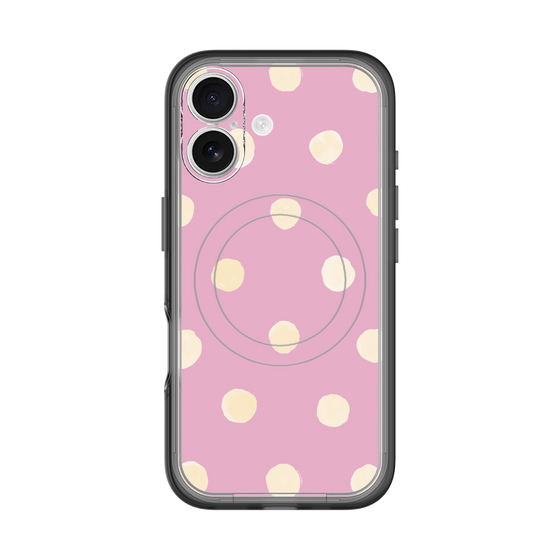 スリムプロテクションプレミアムケース with MagSafe［ 水彩ドット・レトロカラー - Pink ］